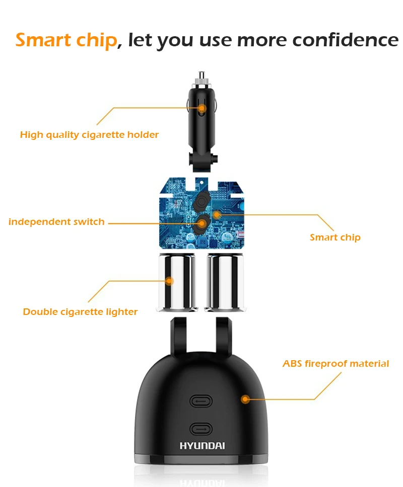 Автомобильное зарядное устройство прикуриватель двойной USB 12-24 в 80 Вт Двойной зарядное устройство розетка адаптер сплиттер с индексационным переключателем светодиодный дисплей