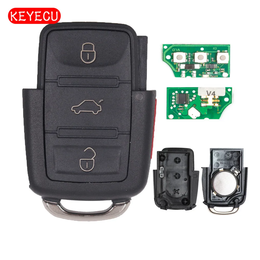 Keyecu Remote Car Key Fob 3+1 Button 315MHz for VW ...