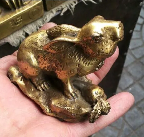 YM 311 Chinese Brass Collectable Handwork Rabbit Statue|statue|statues ...