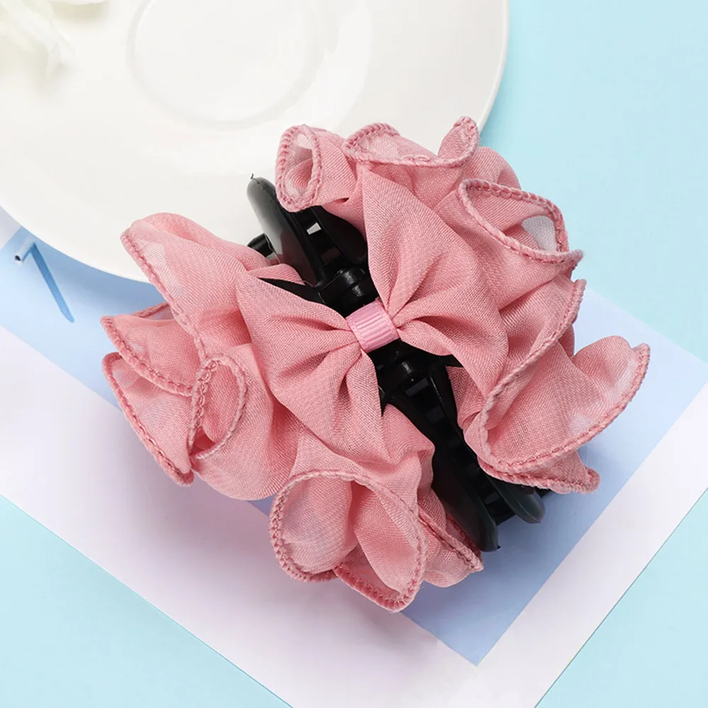 

Fashion Women Headwear Chiffon Rose Flower Bow Jaw Clip Barrette Hair Claw Accessories Hairpins Hairgrips Hair Accessories