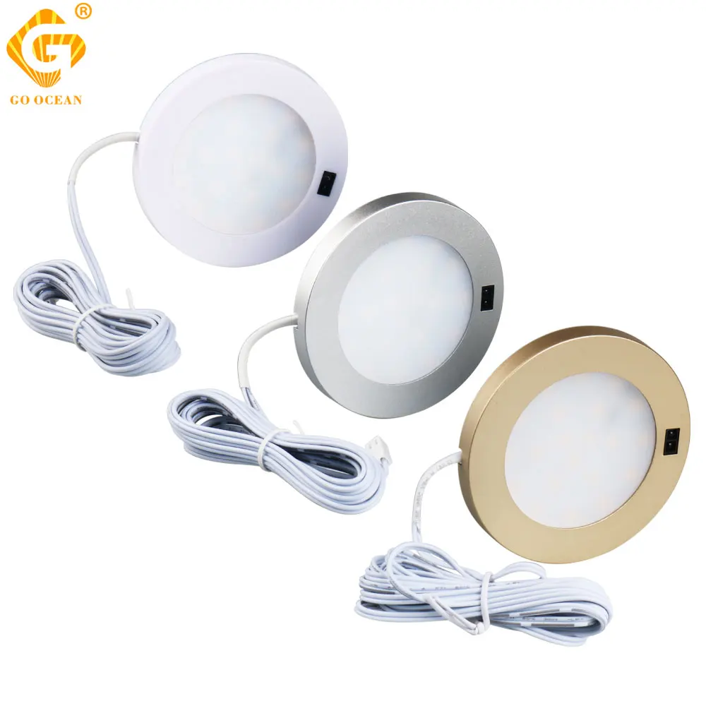 

21PCS Under Cabinet Lamps 3W Motion Sensor IR Silver Round LED Puck Counter Led Lights Closet Cupboard Wardrobe Locker Lighting