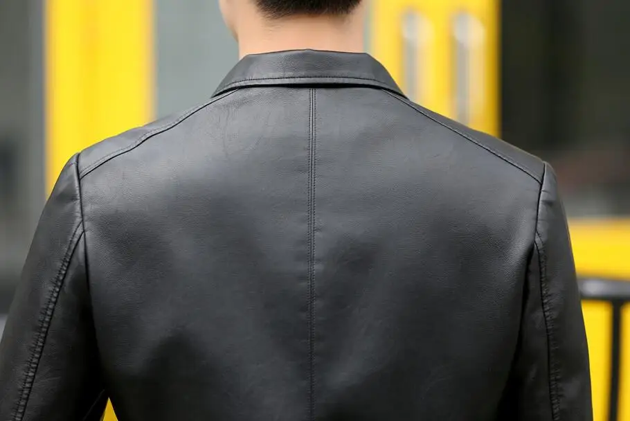 Кожаная мужская весенняя куртка 2019 Новая мужская кожаная куртка короткая тонкая мотоциклетная кожаная мужская одежда куртки и пальто