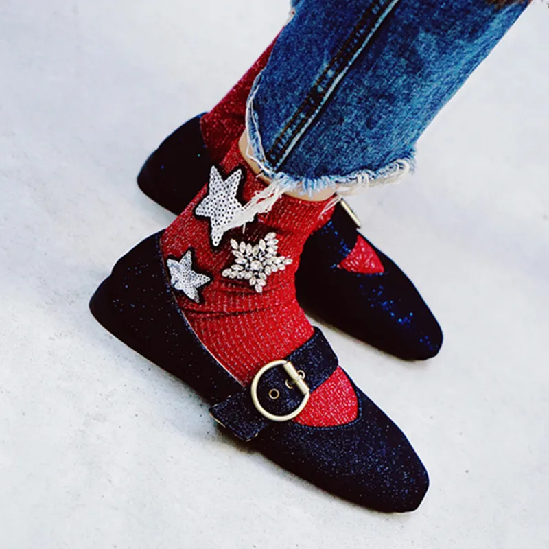 Женские блестящие носки Sox Sokken модные серебристые со стразами в Корейском стиле