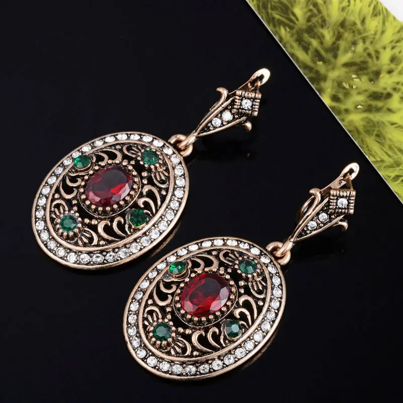 Женские Овальные колье и браслеты винтажные украшения из смолы|earrings and necklace|turkey