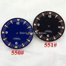 31 мм DEBERT черный/голубой циферблат часов для MIYOTA 8205/8215, MINGZHU DG2813/3804 часы