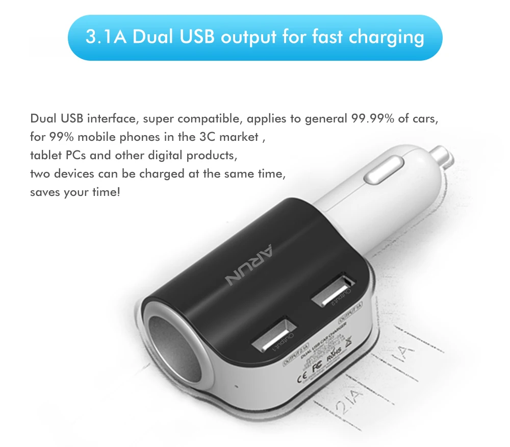 ARUN c203 car charger (6)