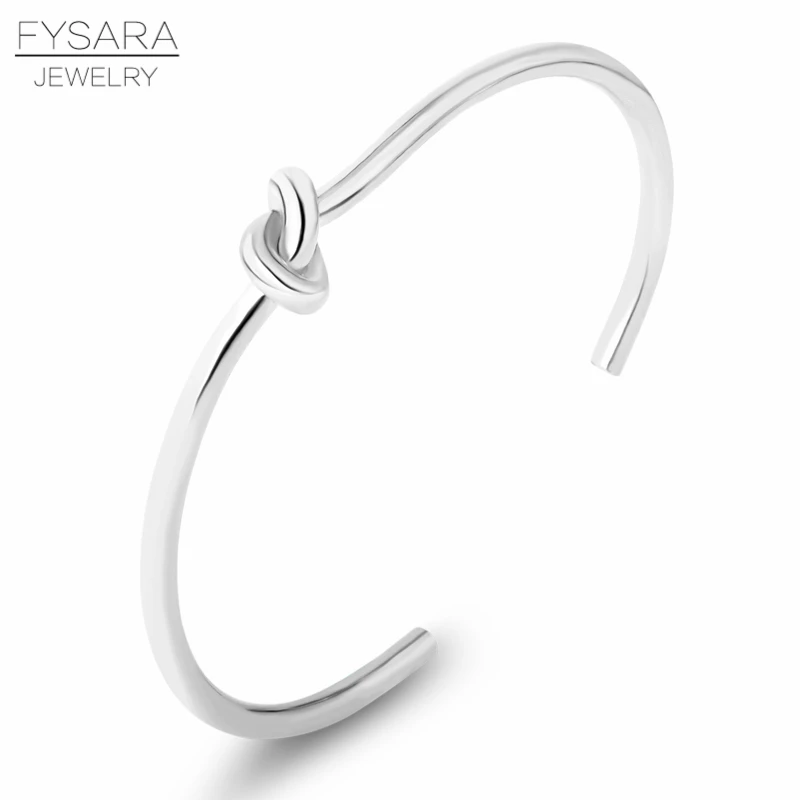 FYSARA Простой Браслет манжета с узлом для ногтей люксовый бренд пара влюбленных