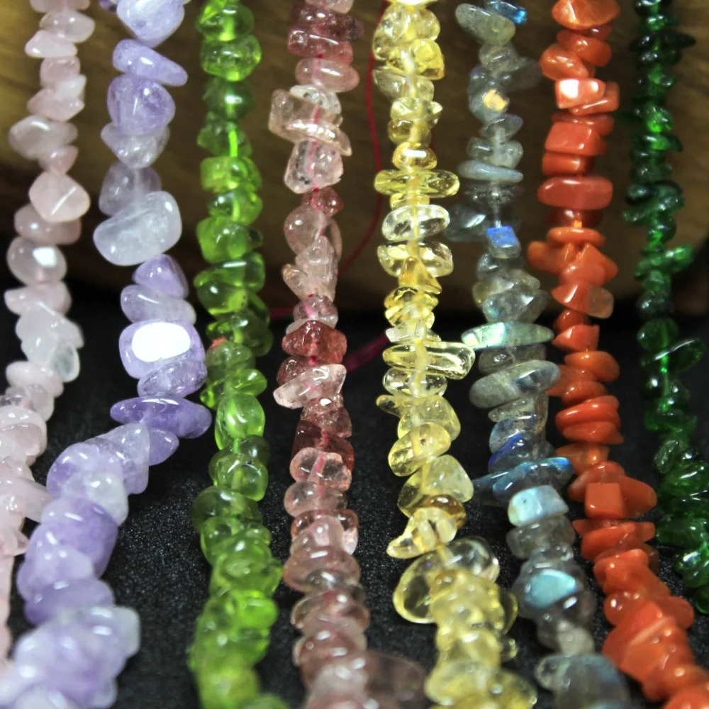 

Wholesale 7 Type Irregular Gravel Shape 5-8 mm Natural Crystal Stone Beads For Jewelry Making DIY Bracelet Necklace Stand 15''
