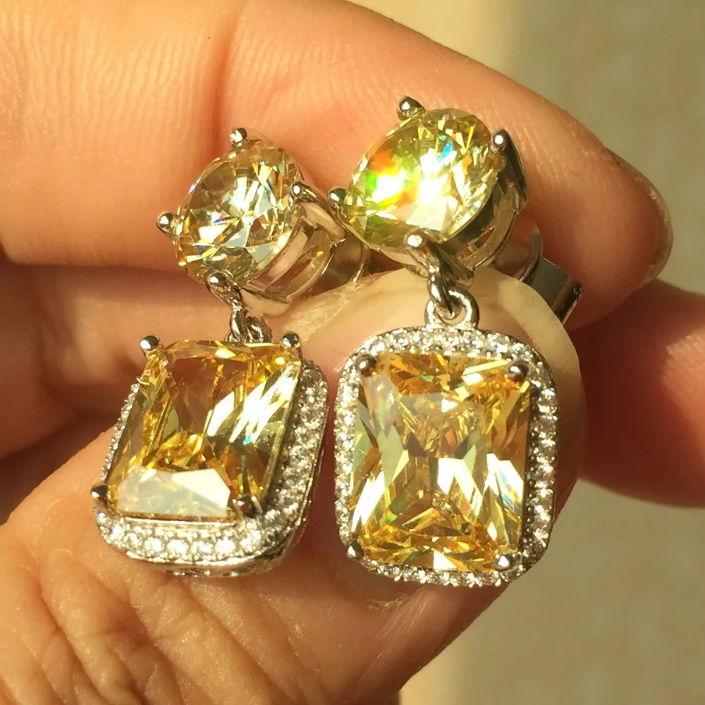 Wedding Earrings 925 Sterling Silver Cubic Zirconia for Women Dangle Bridal Earrings Fashion Accessories - Image 6