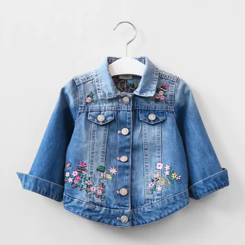 

Kids Girls Denim Jacket Children Butterfly Embroidery Jacket Children's Clothing Girls Spring Coat Baby 2017 Girl Outerwear