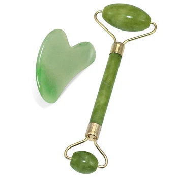 

Jade Roller Facial Massage Massager Set With Scraping Plate For Women Beauty Care Anti Aging