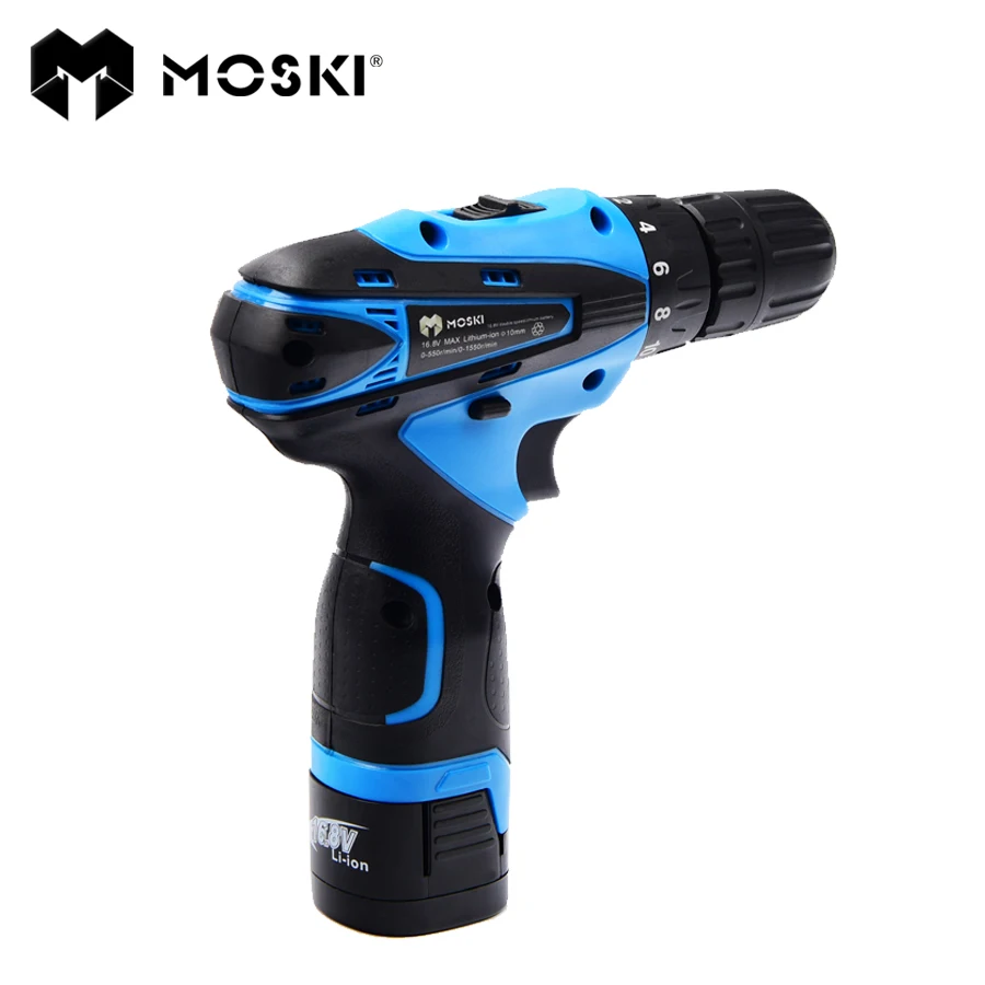 

MOSKI ,2017 NEW 16.8V DC New Design Mobile Power Supply Lithium Battery Cordless Drill/Driver Power Tools Electric Drill