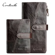 CONTACT S Genuine Crazy Horse Cowhide Leather font b Men b font font b Wallets b