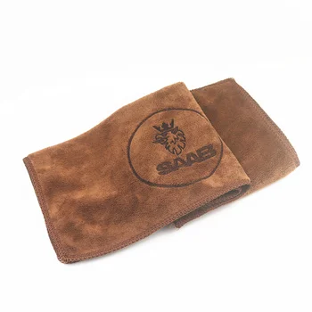 

30*30CM Car Sticker Wash Microfiber Towel Car Cleaning For Saab 93 95 Saab 9-3 9-5 900 9000 Emblems Car Styling