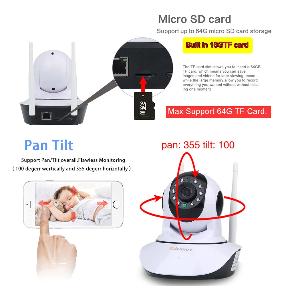 HD 1080P 2MP di Sicurezza Domestica IP Macchina Fotografica Senza Fili Samrt Mini PTZ Audio Video C
