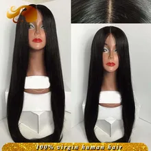 4×4 Silk Top Human Hair Lace Front Wigs Silky Straight Brazilian Virgin Hair Wig Middle Part Silk Base Full lace Wigs Natural