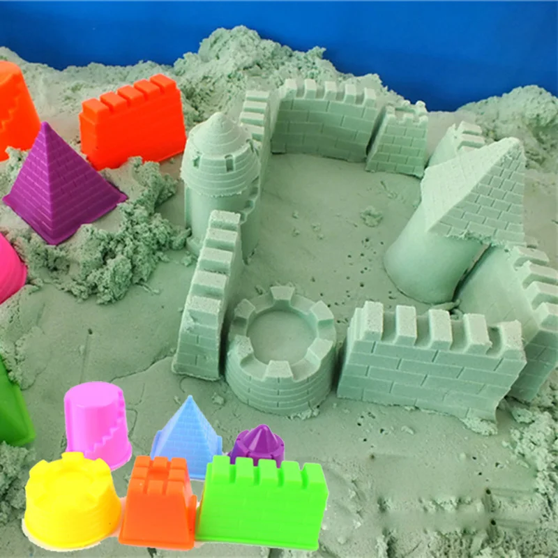 6pcs/set Castle Sand Clay Mold Portable Baby Children Kids Educational