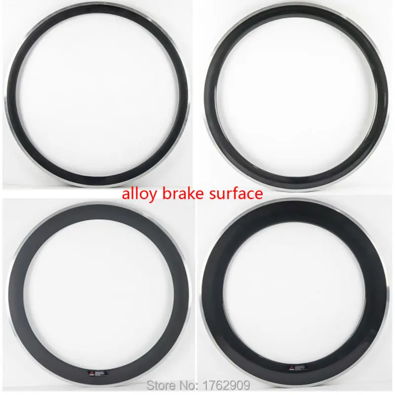 1Pcs New Red 700C 50mm Clincher Rims Road Bike Matt 3K Carbon Fibre Bicycle Wheelsets Rim