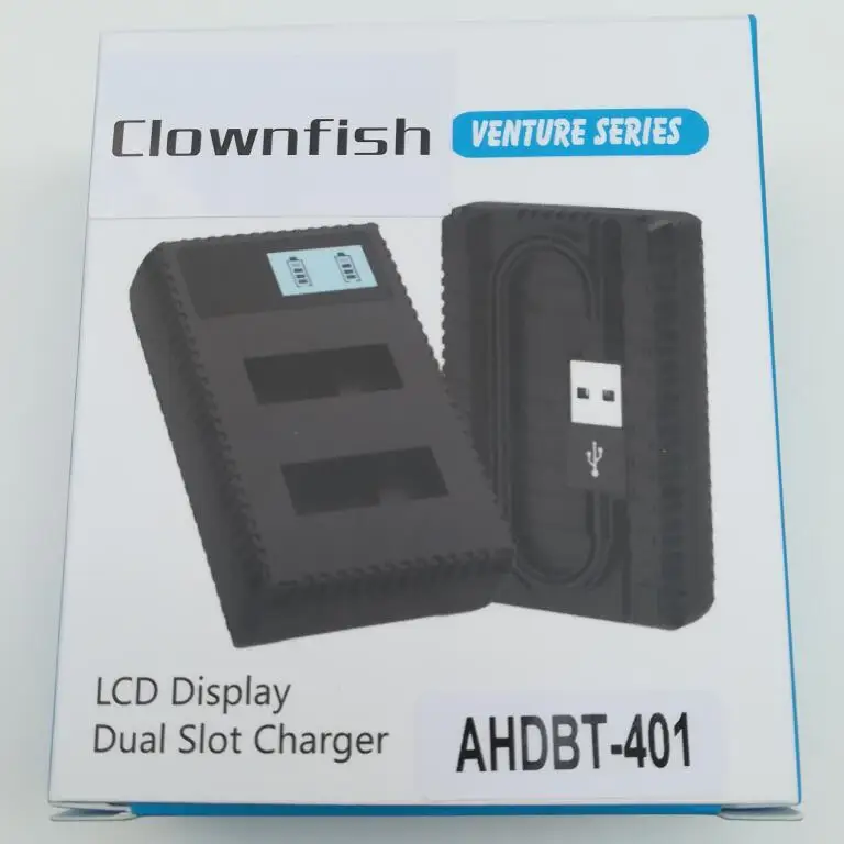 Clownfish USB lcd двойное зарядное устройство 501 301 зарядное устройство для Gopro hero 8 7 6 5 4 3 Аксессуары для камеры чехол для аккумулятора hero 3 5 7