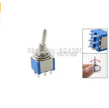 

10 Pcs/Lots MTS-202 AC 250V/3A 125V/5A ON/ON 2 Two Position DPDT 2P2T DP2T 2PDT Toggle Switch Lock 6 Pin 6mm Threaded Mounting