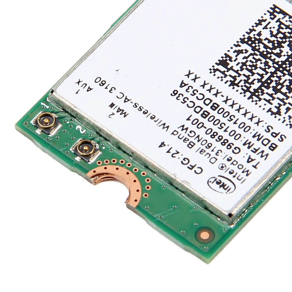 Двухдиапазонная беспроводная сетевая карта ac3160 NGFF Wifi 3160NGW для Intel 3160 433 Мбит/с 802.11ac Wi-Fi+ Bluetooth 4,0 для ноутбука