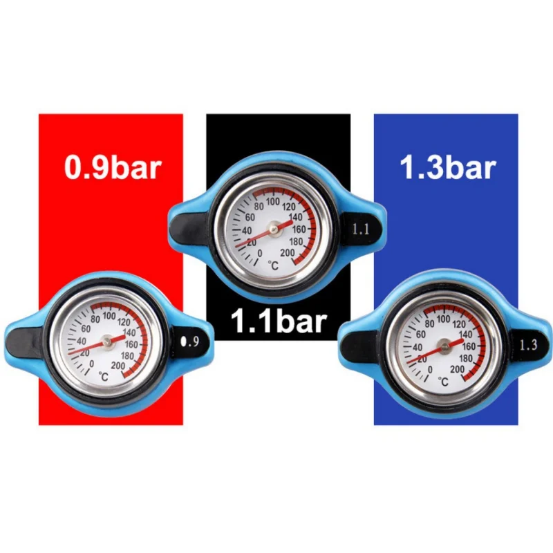 

0.9/1.1/1.3bar Safe Thermo Radiator Cap Tank Cover With Big/Small Head Water Temperature Gauge Car Tank Cover