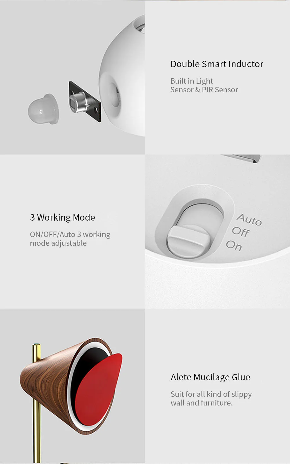 Xiaomi Sothing Sunny Smart Sensor Night Light Infrared Induction USB Charging Removable Night Lamp For xiaomi smart home (3)