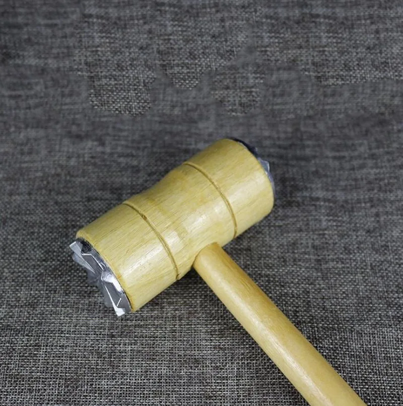 Multi-function kitchen hammer meat tools double-sided bamboo handle meat steak hammer tenderizer