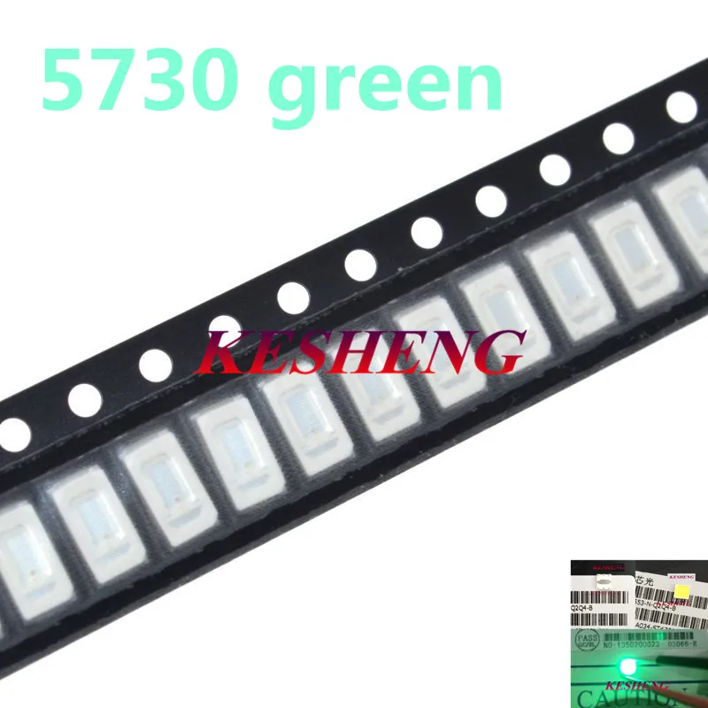 5730/5630 SMD Green LED Light Emitting Diode 5730 Surface Mount Led 520-575NM 2.0-3.6V Ultra Birght 100PCS | Лампы и освещение