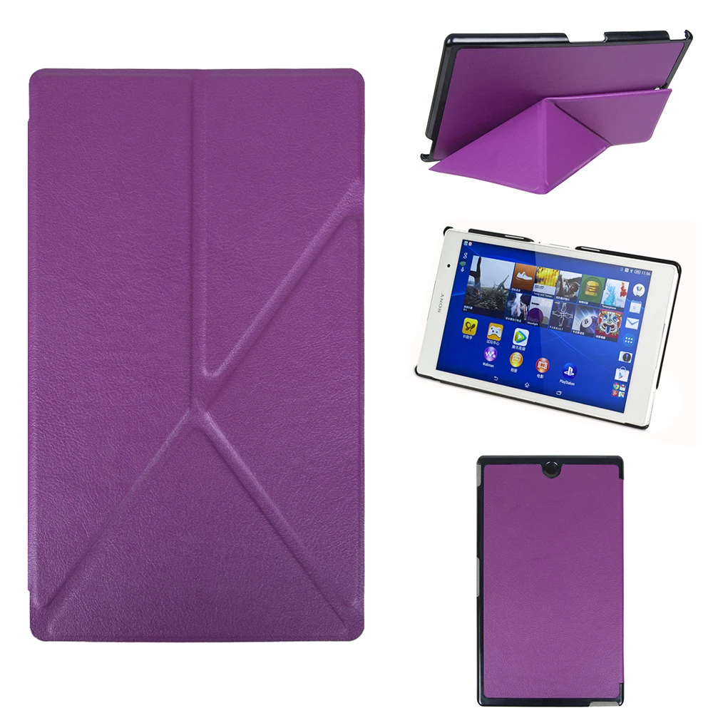 

PU Leather Cover Stand Transformer Case for Sony Xperia Z3 Tablet Compact 8 inch With Magnet +Screen Protector Film + Stylus Pen