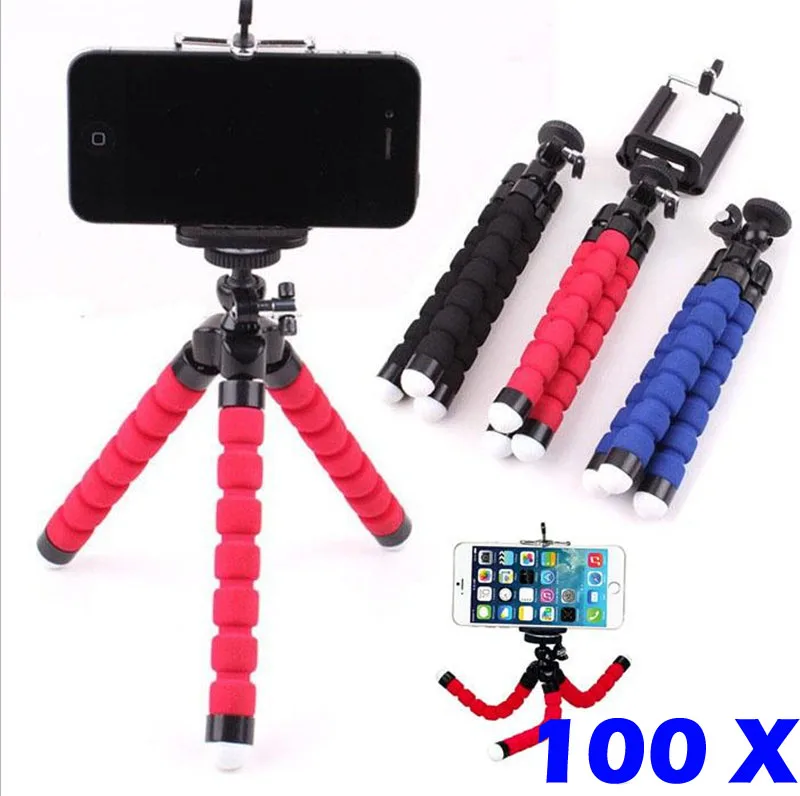 100pcs Universal Flexible Camera Tripod Octopus Mount Clip Phone Stand