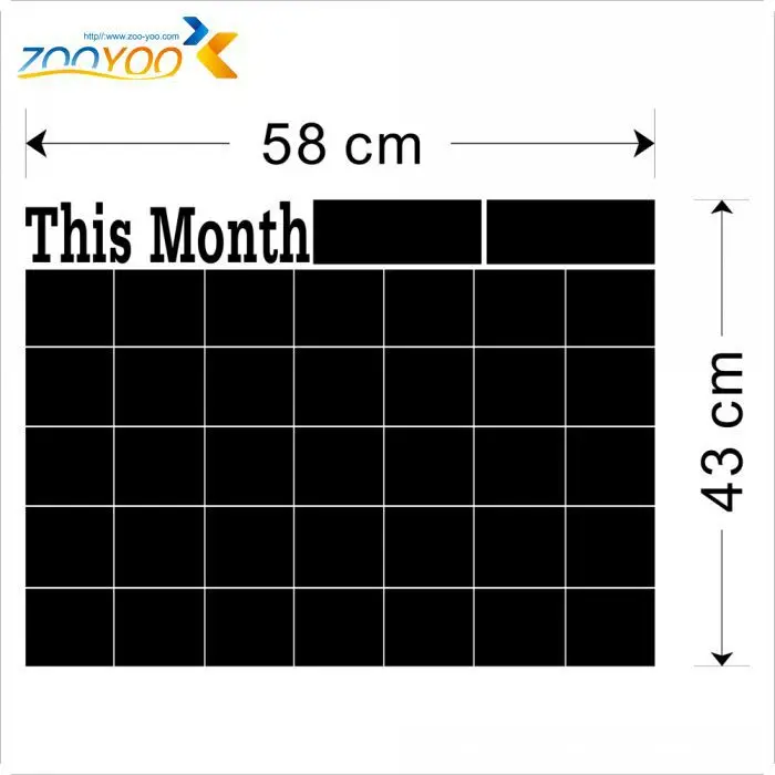 Monthly Planner Chalkboard Decorative Wall Stickers For Home Decorations Vinyl Blackboard Decor Living Room Office Room Wall Art