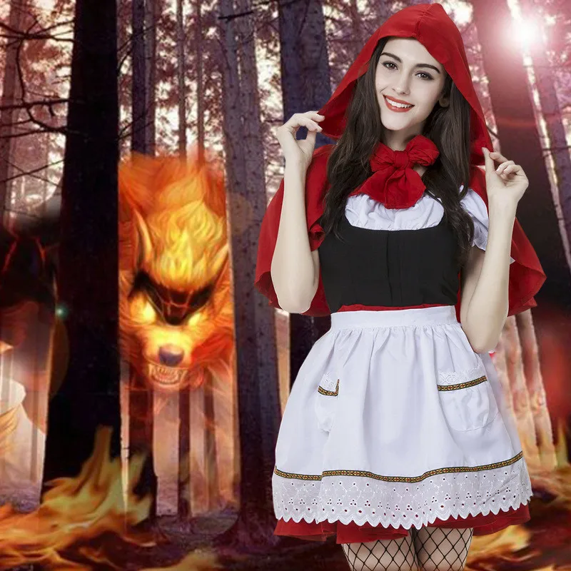 LOL Аниме игры Anne Красная Шапочка горничной полный платье косплей | Тематическая