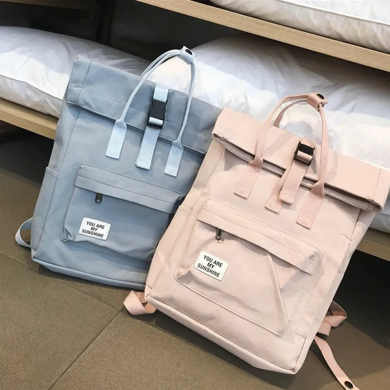 

High Quality Women's Canvas Backpack School bag For Girls Rucksack New Design Backpacks Black School bags Travel Bagpack