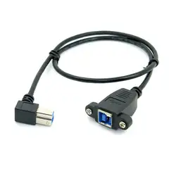 40 см USB 3,0 крепление на заднюю панель B Тип Женский прямоугольный 90 градусов B Тип Мужской удлинитель