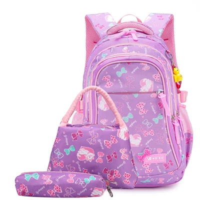 Puimentiua школьные сумки, Детские рюкзаки для девочек-подростков, легкая водонепроницаемая школьная сумка, Детские ортопедические школьные сумки для мальчиков - Цвет: PURPLE-1