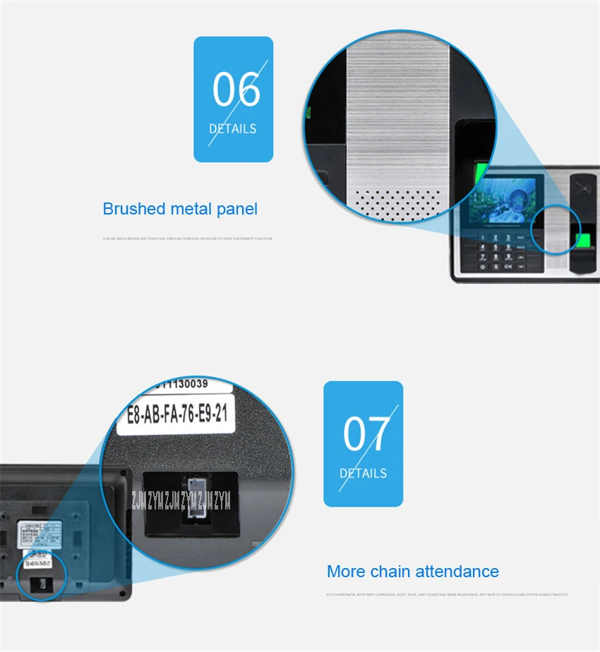 Биометрическая ударная карта работник отпечатков пальцев машина посещаемости времени ZA201 карты можно определить быстро онлайн распознавание 5 В