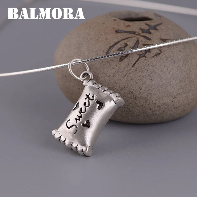 Женские матовые Подвески BALMORA из 100% натурального серебра 990 пробы с сердечками и