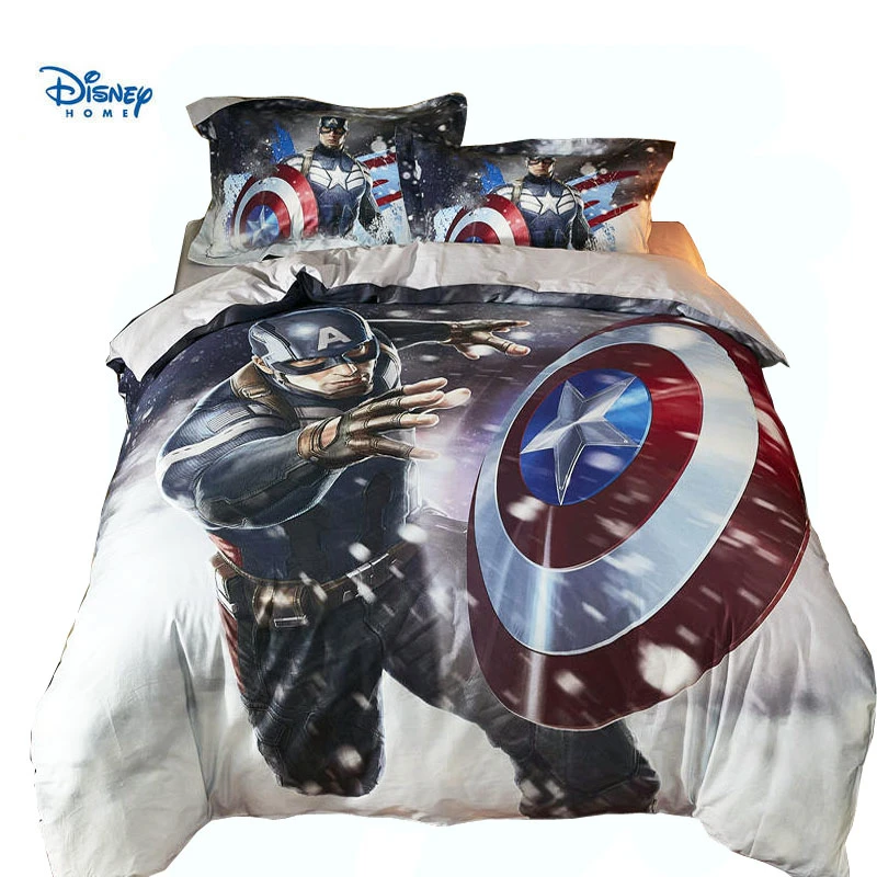 ديزني الكابتن أمريكا حاف مجموعة غطاء الملكة حجم التوأم كامل بياضات سرير المنتقمون مجاميع راحة الفراش الصبي غرفة لوحة تزيين