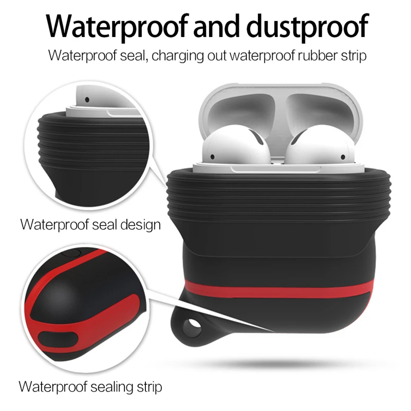 

One-Piece Airpods Accessories Silicone Waterproof Protective Cover Headset Charging Box Dropproof Cover for Apple Airpod