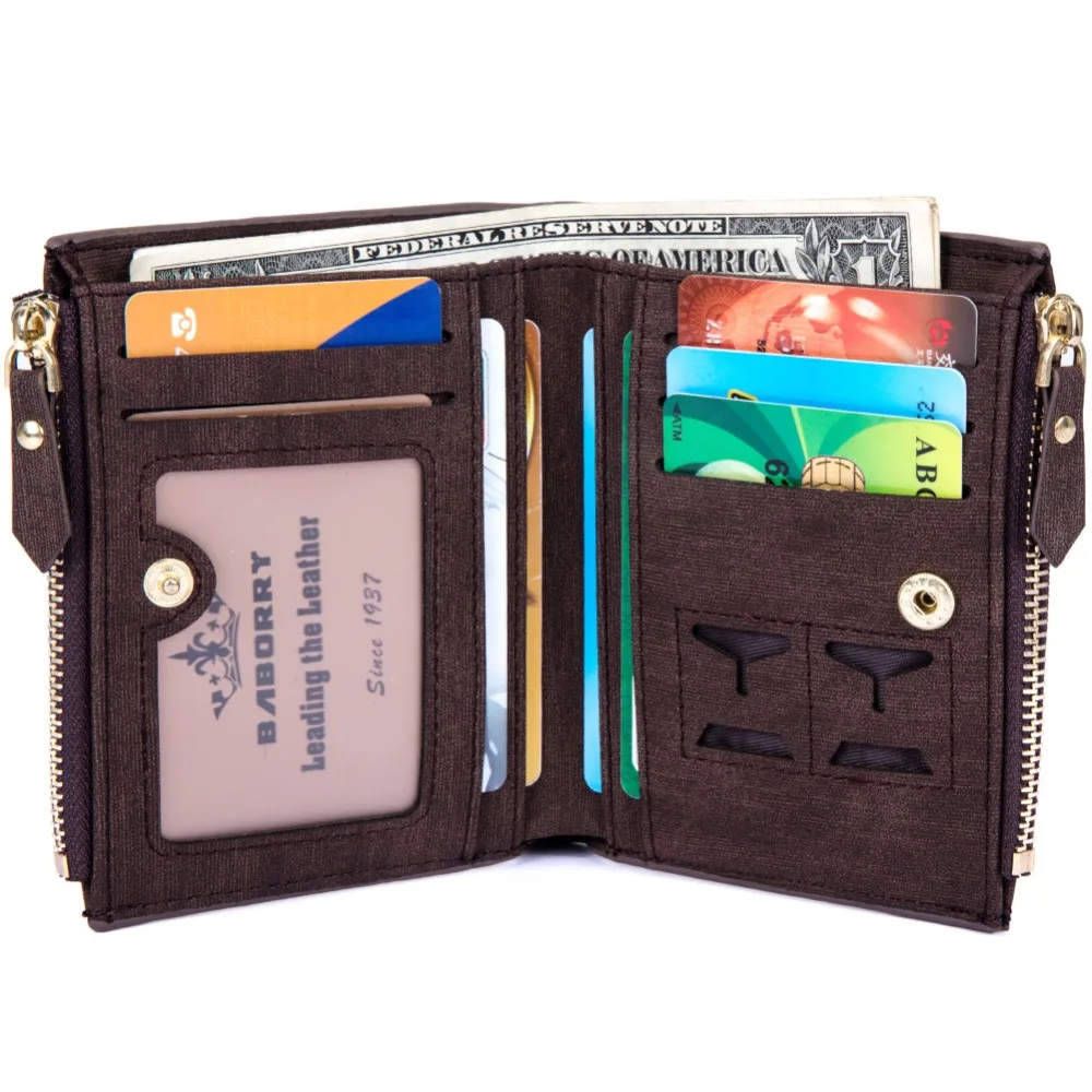 جديد RFID حجب حماية مكافحة سرقة المسح الرجال الذكور بو الجلود Biflod محفظة صغيرة سستة عملة حالة الحقيبة عارضة المال حقيبة بور
