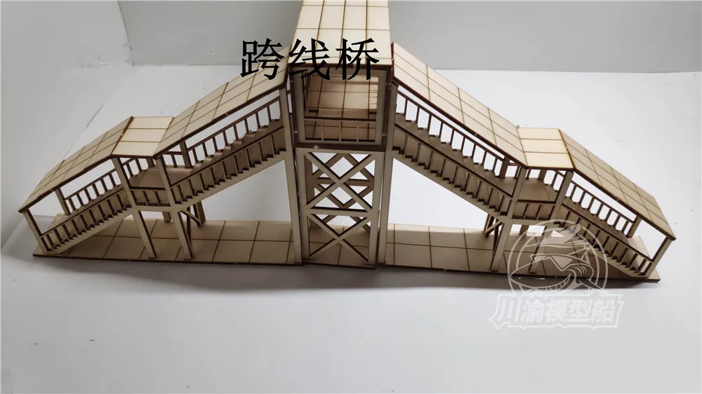 1/87 Scale Railway Station Platform Diorama Scene DIY Wooden Assembly Model Kits