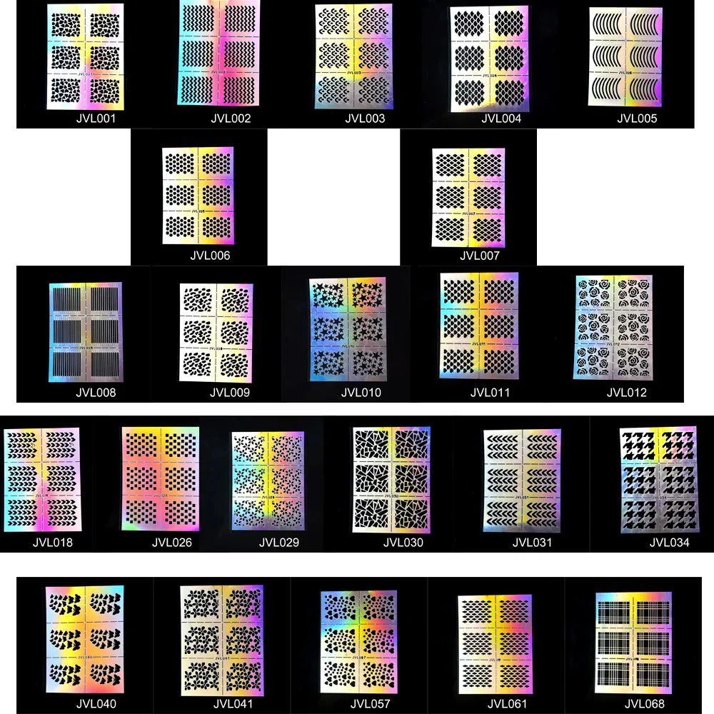 Ногтей полые наклейки-трафарет руководство по переводу шаблон различные конструкции маникюр Лак для ногтей искусство украшения двойного назначения# pl032