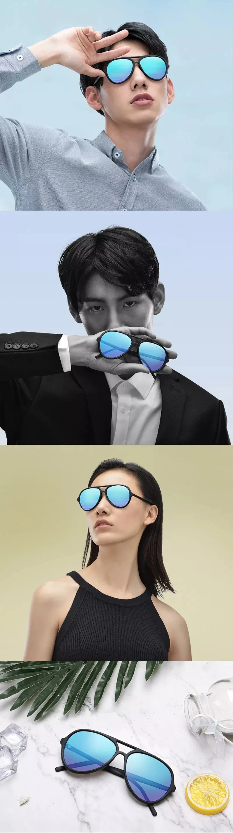 Xiaomi Mijia TS STR015-0105 Ice Blue TAC поляризационные солнцезащитные очки UV400 TAC линзы для мужчин и женщин для спорта на открытом воздухе, езды на велосипеде, вождения