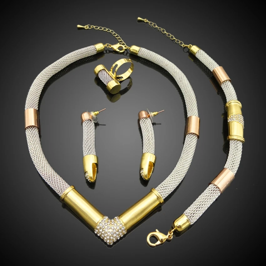 2018 High Quality Dubai Costume Jewelry 24K Gold Color Fashion Jewelry