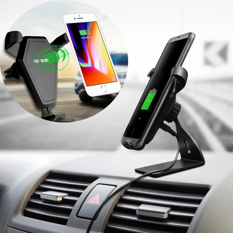 Car Mount Qi Wireless Charger For iPhone X XS MAX XR 8 Plus Fast Wireless Charging Car Air Vent Holder Stand For Samsung S9 S8
