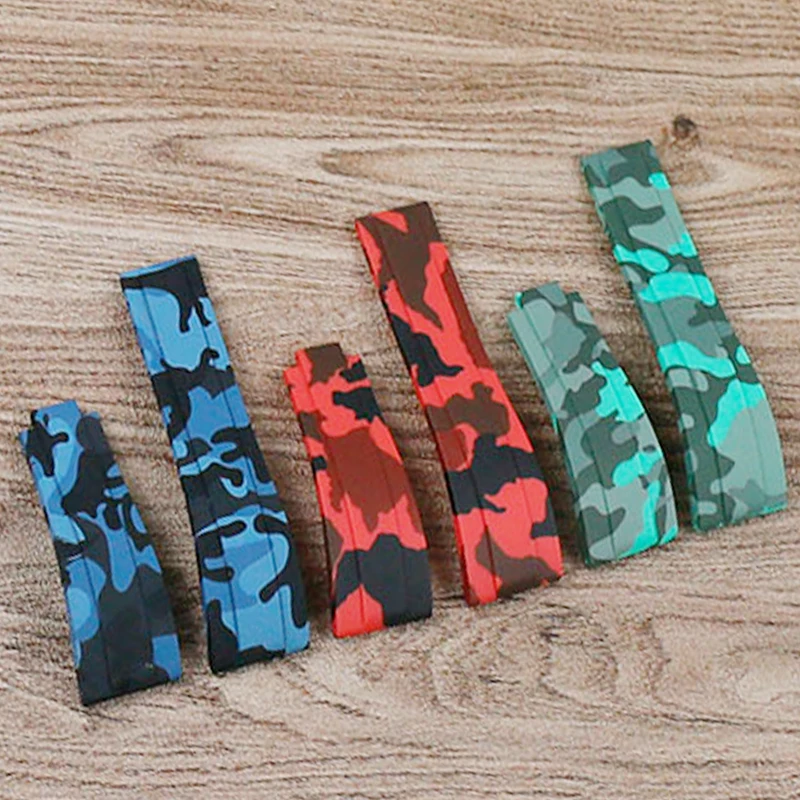 Men's Watch Accessories Camouflage Natural Silicone Strap for Role Strap Daytona Submariner GMT OYSTERFLEX Women's Bracelet