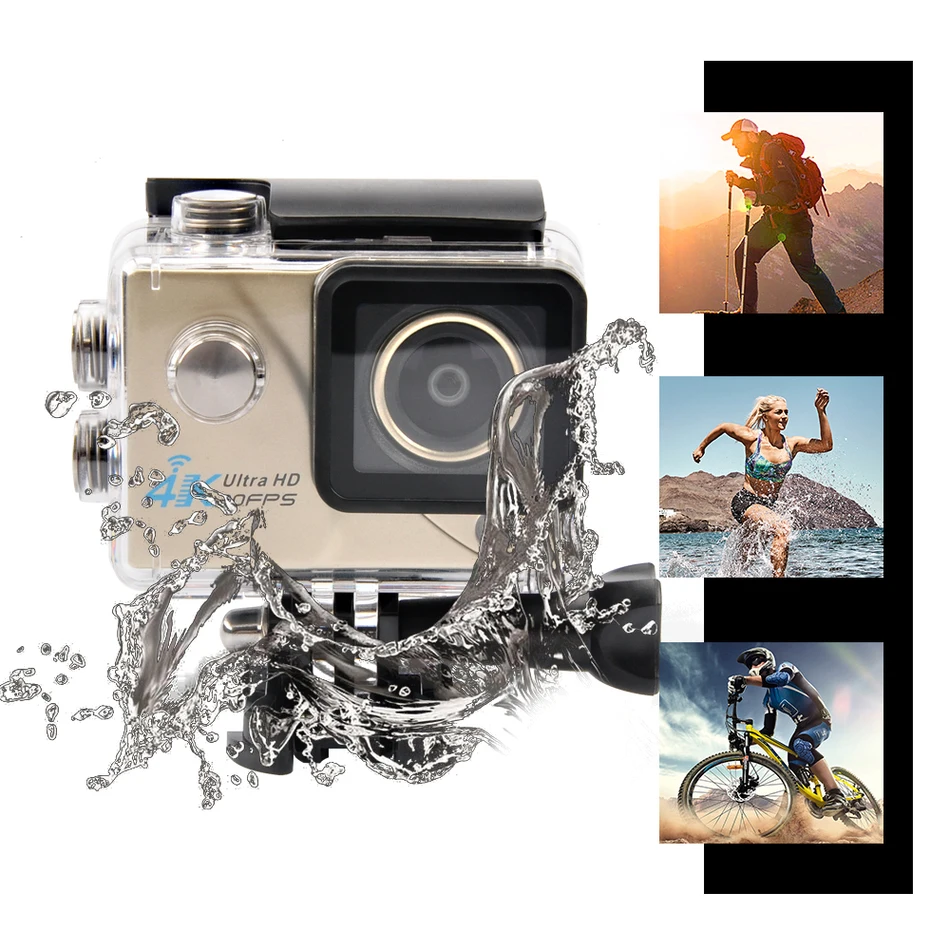 New Action camera 4K Video Camera 1080P@60FPS WiFi Helmet Camera 900mAh 2.0 LCD Wide-angle DVR Waterproof 30M Helmet Extrem Cam