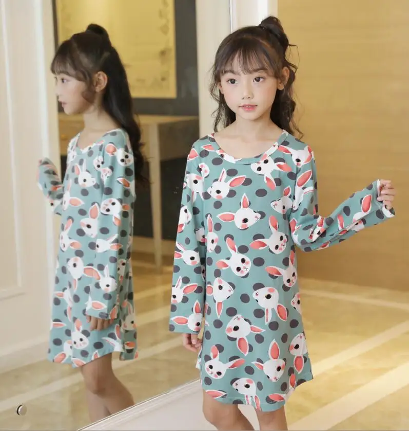 Ночная рубашка для девочек Новинка г. осенние модные платья принцессы с героями мультфильмов детское платье для сна хлопковые детские пижамы прекрасный подарок для девочек - Цвет: model 20
