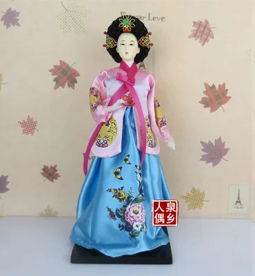 Корейская кукла, корейское Искусство и ремесла, украшение, Корейская шелковая кукла, корейское платье, украшение, подарок, модель куклы - Цвет: 9